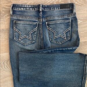 TCL Blue Flare Jeans with Wide Leg Design